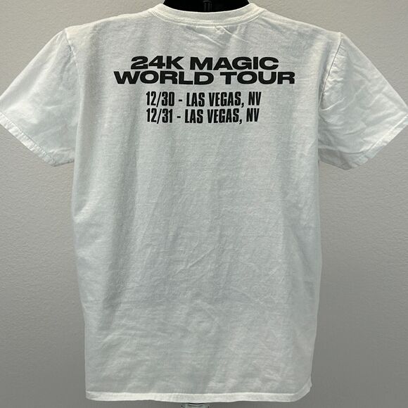 Bruno Mars 24K Magic World Tour T Shirt Mens L Large Las Vegas Concert Tee White - Picture 3 of 8